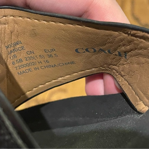 Coach Black Leather Platform Flip-Flops - Picture 3 of 4